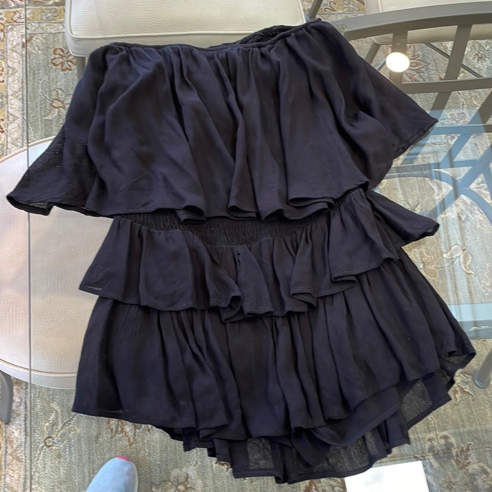 Black Smocked Strapless romper size medium